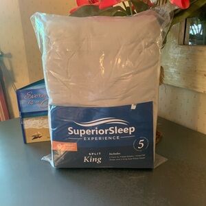 Superior Sleep, NEW NEVER OUT OF PACKAGE, SPLIT KING sheet set, TAUPE color.